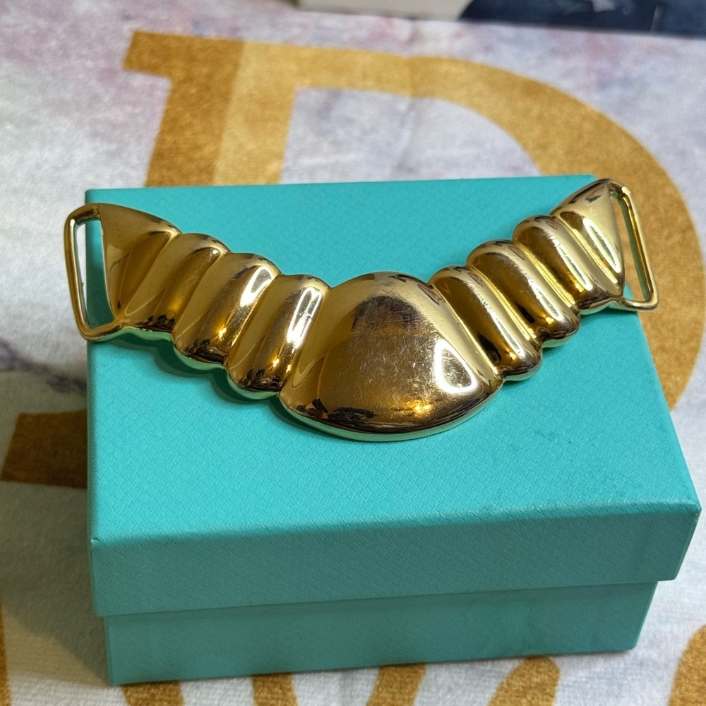 Vintage Alexis Kirk Gold Metal Belt Buckle